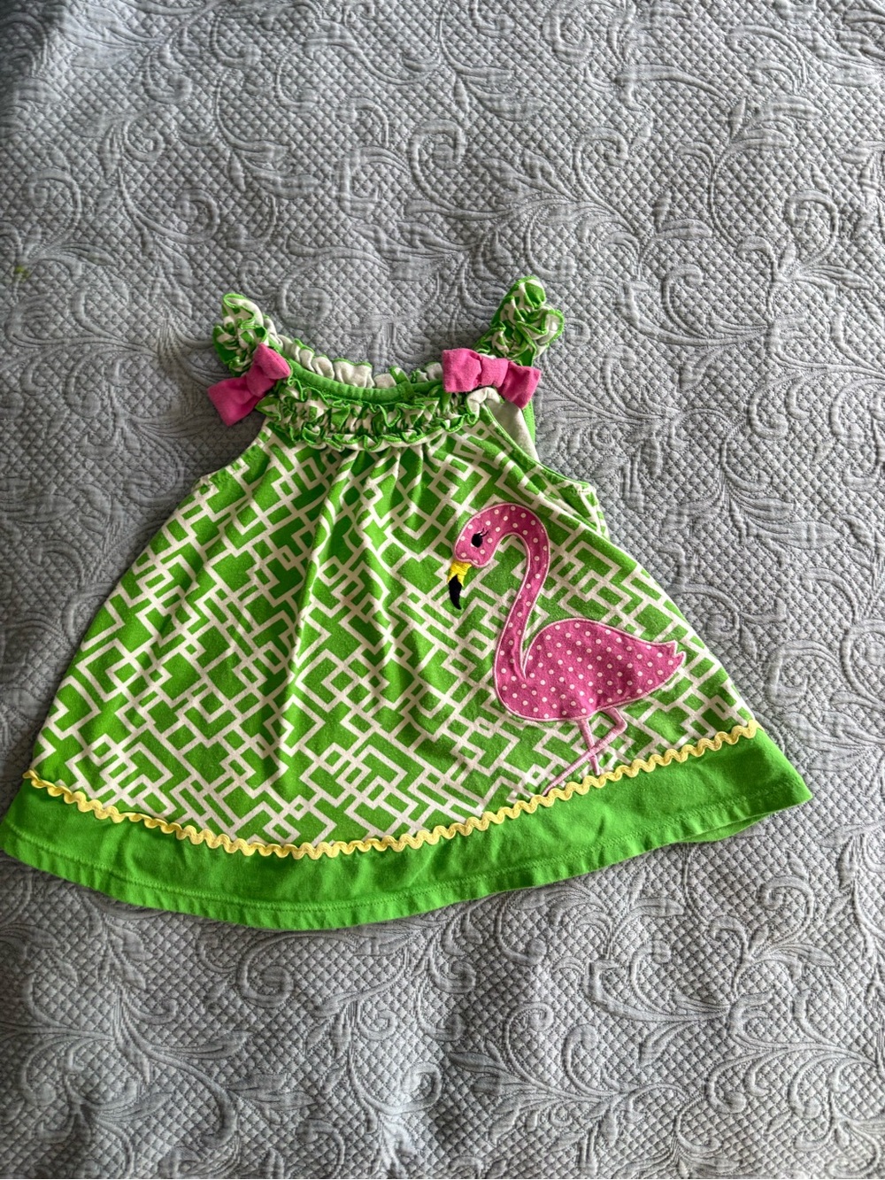 Kids Headquarters Green and White Baby Top